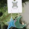 Voyager Dream Pink Iridescent Moon + Star Earrings Jewelry