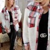 Tracies The White + Red Plaid Shacket Apparel