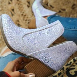 The Lace Cactus Not Rated White Glitter Booties Best Sellers