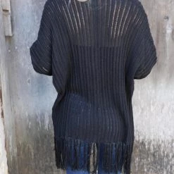 Fantastic Fawn Apparel Black Ribbed Knit Dolman Cardigain