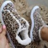 Apparel Gypsy Jazz Tan Leopard Fuzzy Lined Sneakers