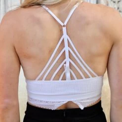 Fornia Apparel White Lace Racerback Bralette