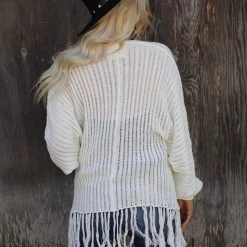 Fantastic Fawn Ivory Ribbed Knit Dolman Cardigan