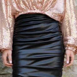 Nothing But Sexy Bet On It Black Ruched Skirt Apparel