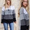 Bibi Apparel Shades Of Gray Popcorn Waffle Knit Top