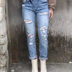 Petra 153 Norma Jean Distressed Double Mom Jeans