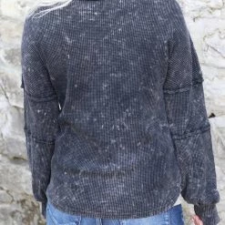 Bibi Black Charcoal Mineral Washed Thermal Top