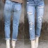 Petra 153 Norma Jean Distressed Double Mom Jeans