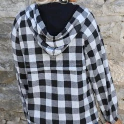 Main Strip Black + White Tartan Pullover Jacket
