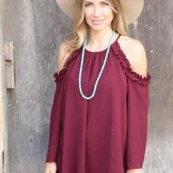 Jodifl Port Cold Shoulder Ruffle Top Apparel