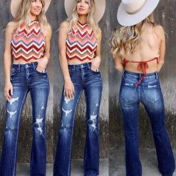 BSL Feelin' Good Wavy Knit Halter Top Apparel