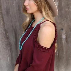 Jodifl Port Cold Shoulder Ruffle Top Apparel