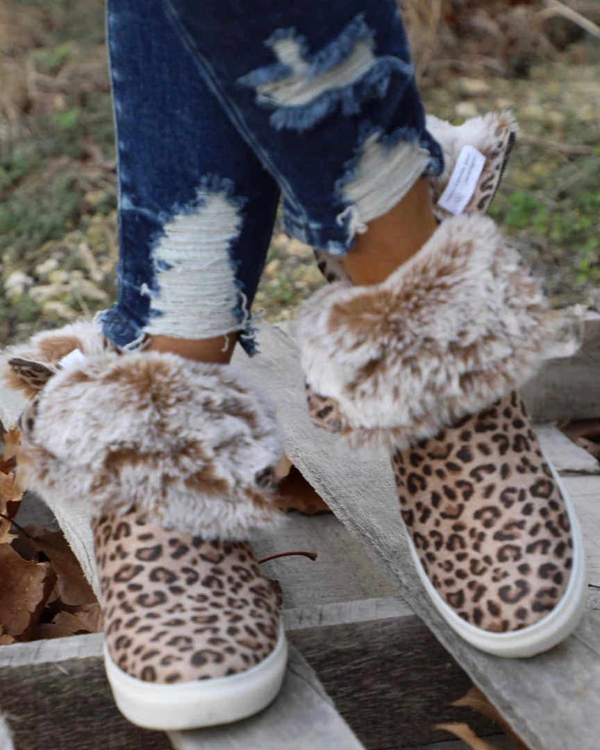 Very G Leopard Fur Lined Boots Leopard Everything