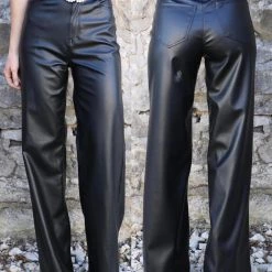 Vibrant Black Wide Leg Flare Pants Apparel