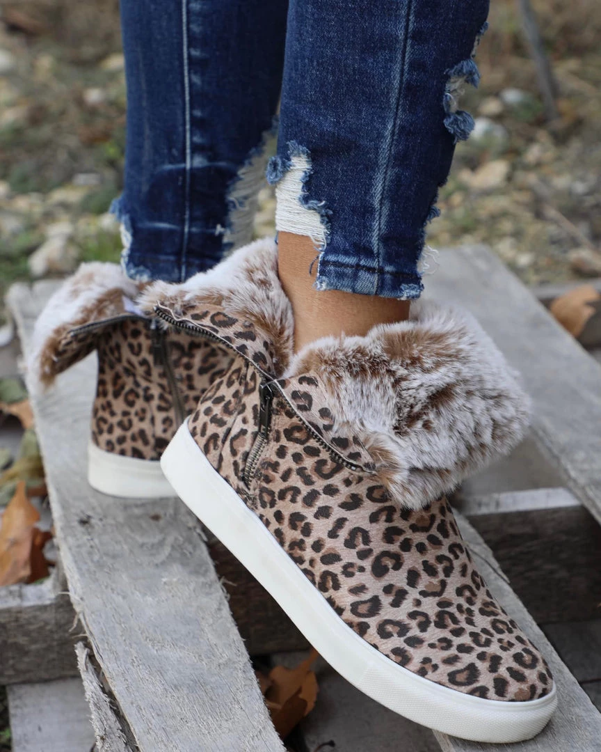 Very G Leopard Fur Lined Boots Leopard Everything