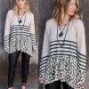 Phil Love Apparel Khaki Leopard Striped Knit Top