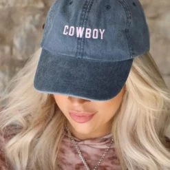 Charlie Southern Vintage Navy Washed "Cowboy" Ball Cap