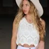 Timing Wrenley White Crochet Tank Top Apparel