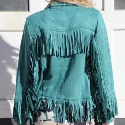 Fashion Express Teal Suede Blazer Jacket Apparel