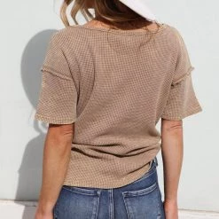 Bibi Carmel Latte Washed Thermal Top