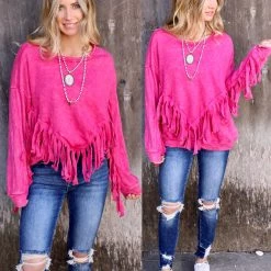 Blue Buttercup Fuchsia Mineral French Terry Sweatshirt