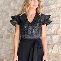Valentine Apparel South Decatur Black Sequin Jumpsuit