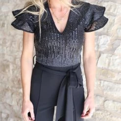 Valentine Apparel South Decatur Black Sequin Jumpsuit