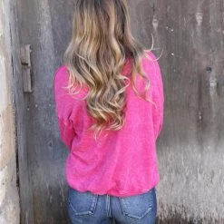 Blue Buttercup Fuchsia Mineral French Terry Sweatshirt