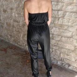 First Love Apparel The Mercy Faux Leather Jumpsuit