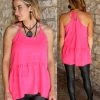 Caramela Hot Pink Air Flow Pep Tank Top