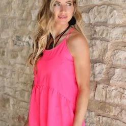 Caramela Hot Pink Air Flow Pep Tank Top