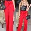 Valentine Red Ribbon Ruffle Pants