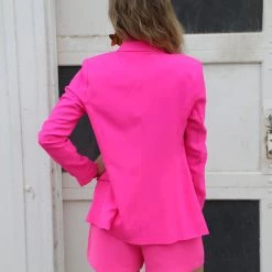 Skies Are Blue Ultra Pink Welt Pocket Blazer + Short Set