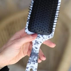 The Lace Cactus Western Vibes Cow Print Hair Brush