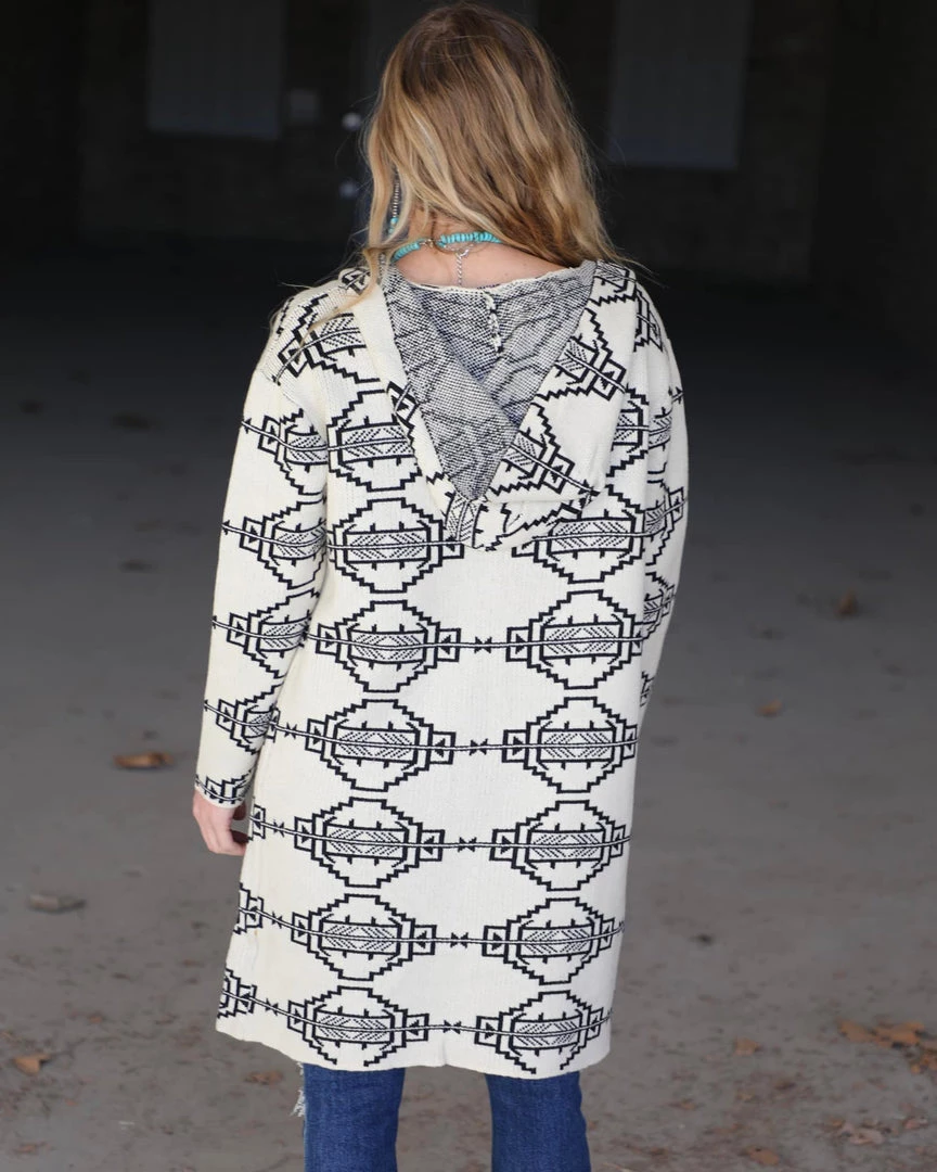 The Lace Cactus Apparel Rocky Mountain Tribal Hooded Cardigan