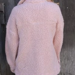 New In Apparel Blush Fluffy Sherpa Jacket