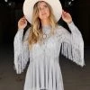 Blue B. Boho Gray Lace Tunic