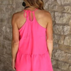 Caramela Hot Pink Air Flow Pep Tank Top