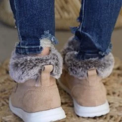 Gypsy Jazz Farren Tan Fur Moccasin Slip On's Footwear