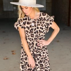 Solution Larissa Light Leopard Ruffle Dress Best Sellers