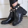 Stella Shoes Black + Gold Rhinestone Boots Black And Boujee