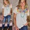 Thml Cessy Cream Embroidered + Flowers Top Apparel