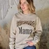 Zutter Mocha "Mama" Leopard Graphic Sweatshirt Apparel