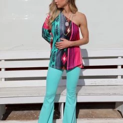 Crazy Train Navajo Nights One Shoulder Top