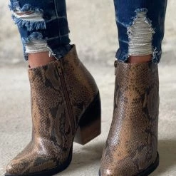 Very G 2Tone Snakeskin Ankle Booties Footwear