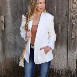 EE:Some Apparel Off-White Classic Linen Blazer