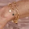 La3Accessories Apparel Gold Cable Chain Star Charm Bracelet