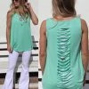 E.Luna Apparel Mint Laser Cut Back Tank Top