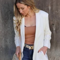 EE:Some Apparel Off-White Classic Linen Blazer