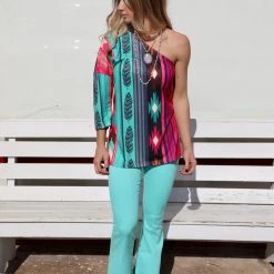 Crazy Train Navajo Nights One Shoulder Top